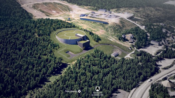 Illustrasjon av Steinsskogens høydebasseng