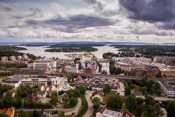 Flyfoto Sandvika sentrum
