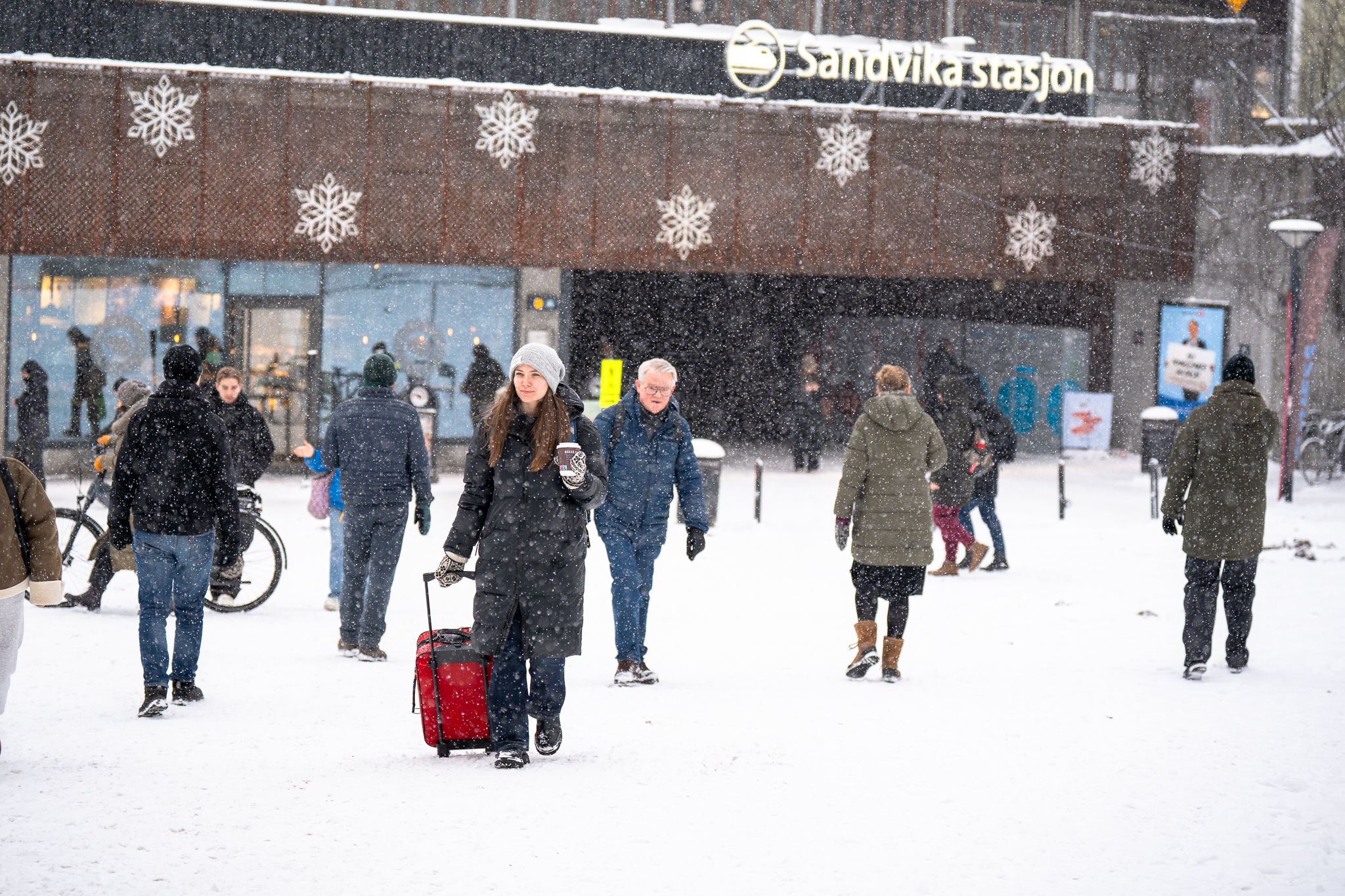 Mennesker i Sandvika.